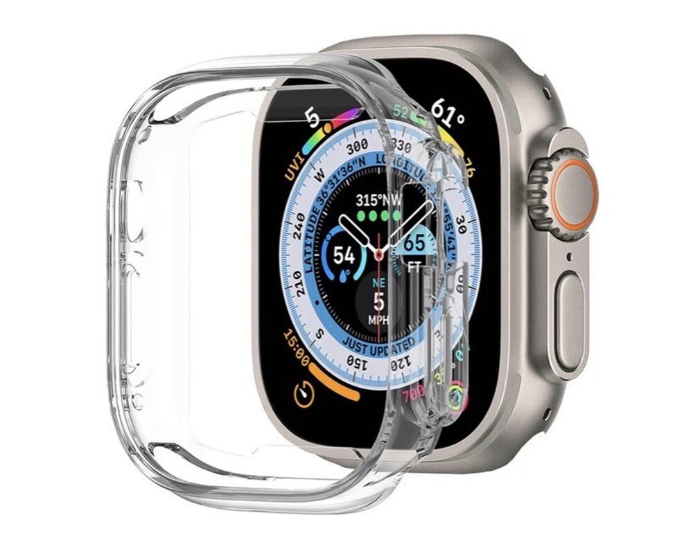 TPU Bumper Case Compatible with Apple Watch Ultra 1/2/3, 49MM Clear